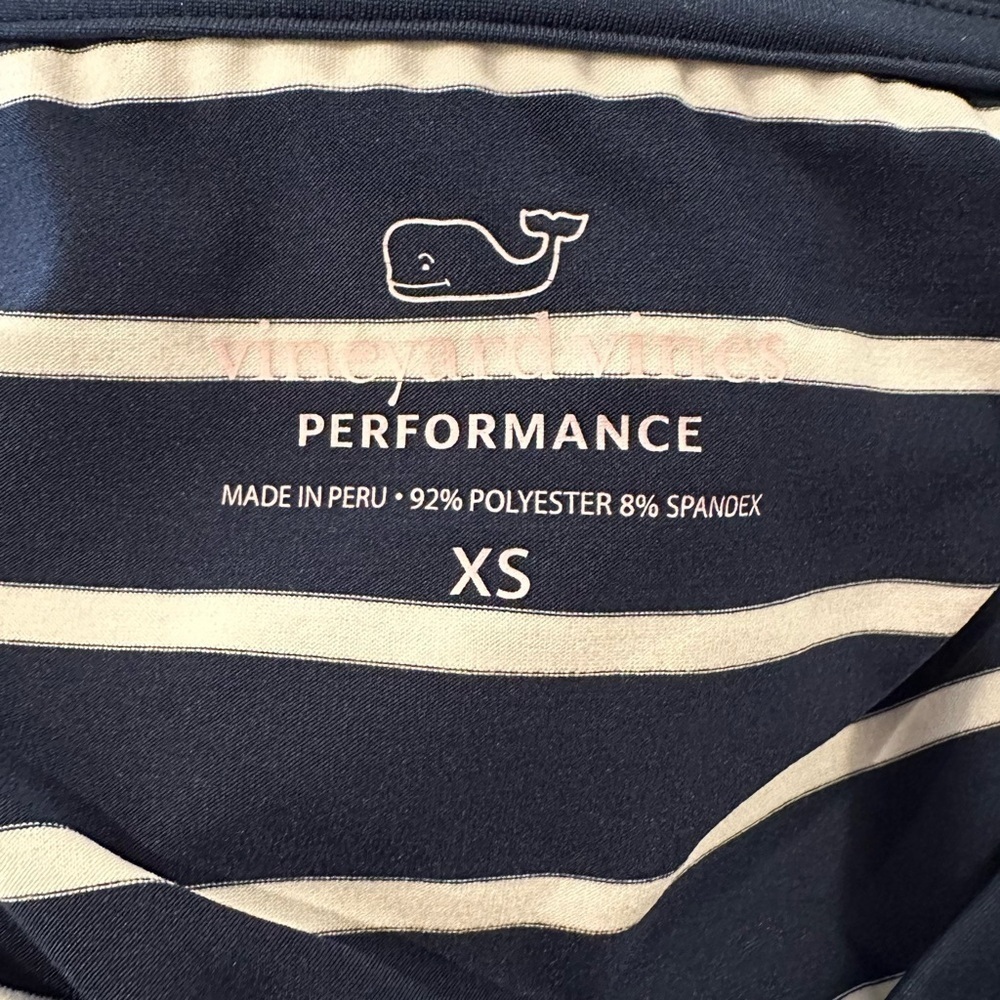 Vineyard Vines Sankaty Side Tie Tank Performance Dress Navy White Stripe XS - Picture 7 of 8